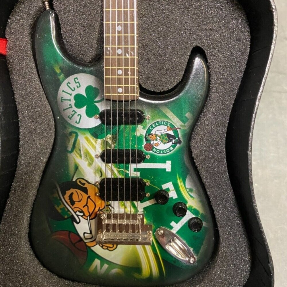 Boston Celtics Collectible Mini Woodrow Guitar by The Sports Vault NBA NEW